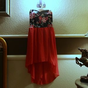 cute strapless floral dress